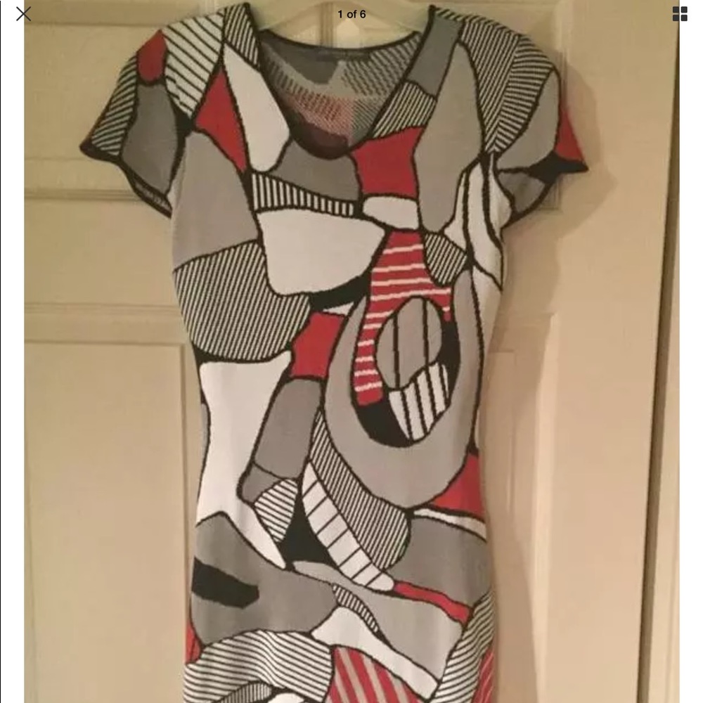 ALEXANDER MCQUEEN GEOMETRIC PRINT DRESS SIZE XS